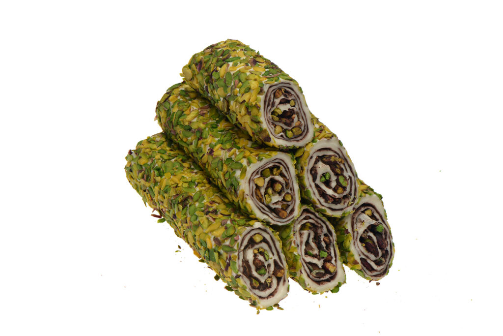 File Fıstık Kaplı Çikolata Rulo Sarma Lokum