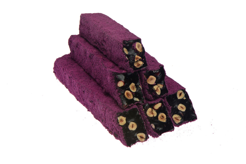 Mor Velvet Kaplı Karadutlu Fındıklı Kral Lokum
