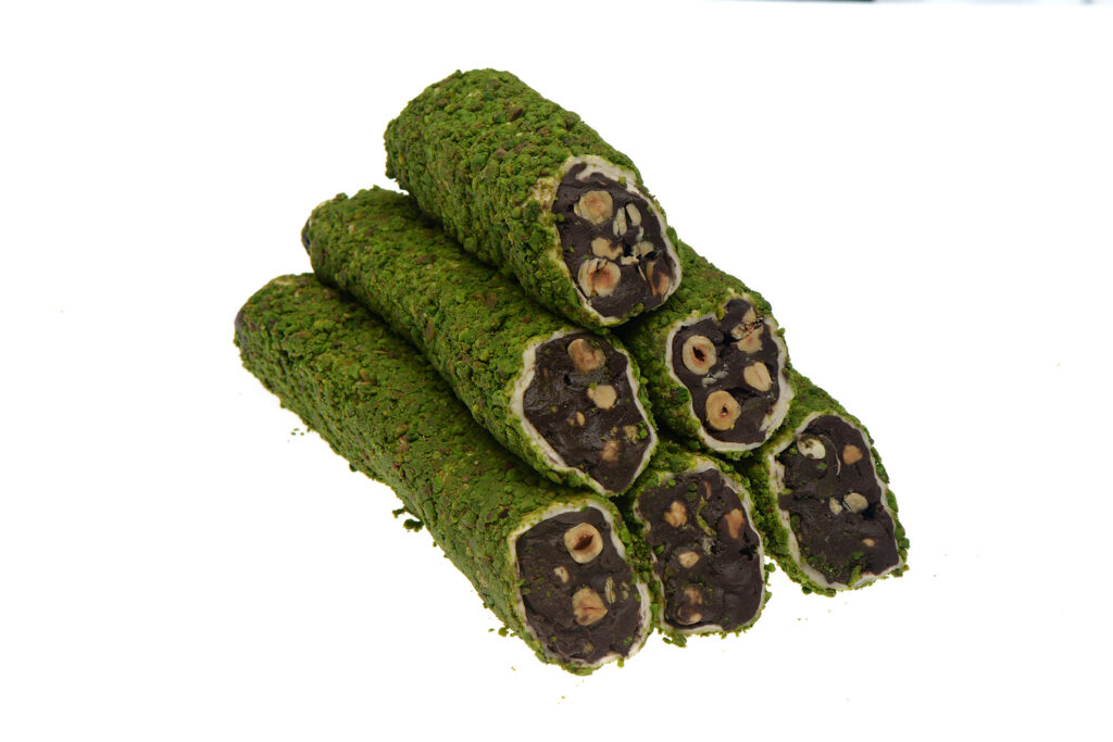 Pirinç Fıstık Kaplı Fındıklı Çokokrem Sarma