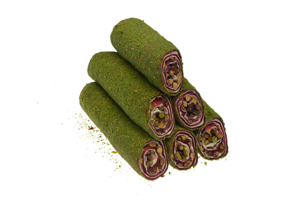 Toz Fıstık Kaplı Narlı Fıstıklı Rulet