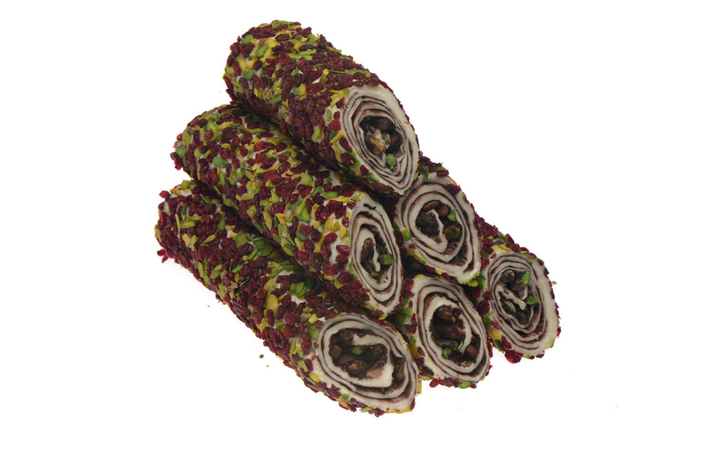 Zereşk File Fıstık Kaplı ÇikoIatalı Rulo Sarma Lokum